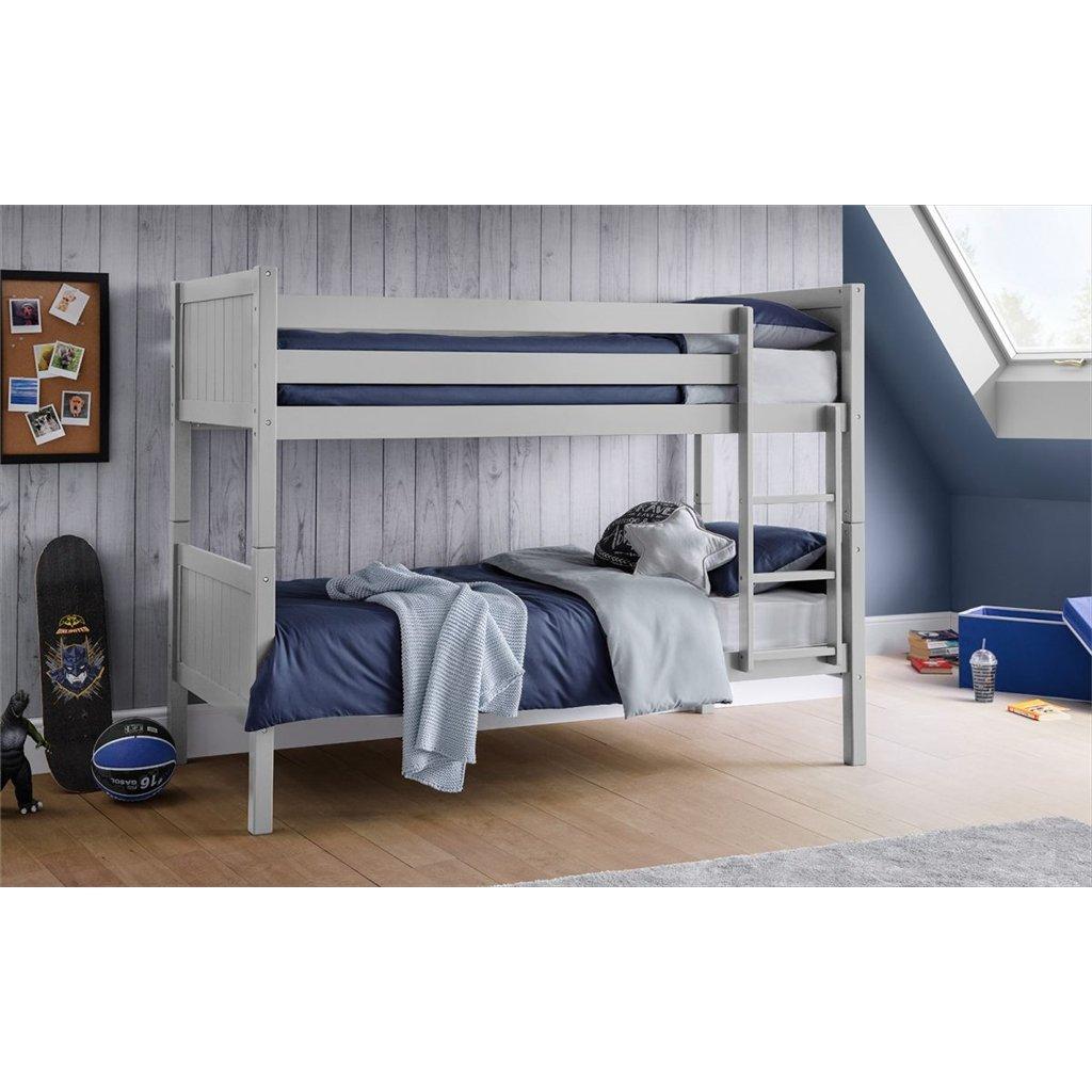 Premium Dove Grey Traditional Bunk Bed 3ft (90cm)